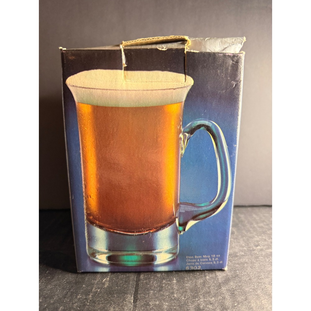 Vintage Toscany Eton Beer Mug 18oz Mouth Blown Crystal Krosno Poland 6302